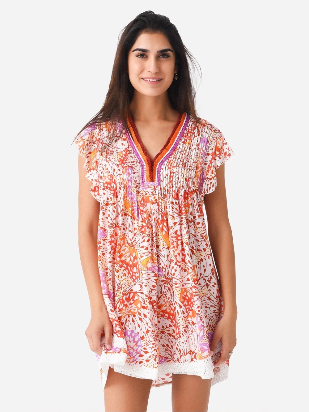 Poupette st Barth Sasha butterfly print mini dress
